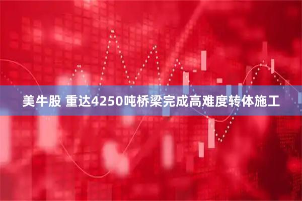 美牛股 重达4250吨桥梁完成高难度转体施工