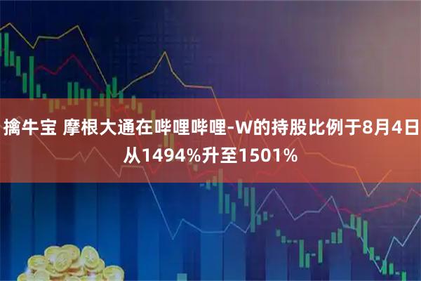 擒牛宝 摩根大通在哔哩哔哩-W的持股比例于8月4日从1494%升至1501%